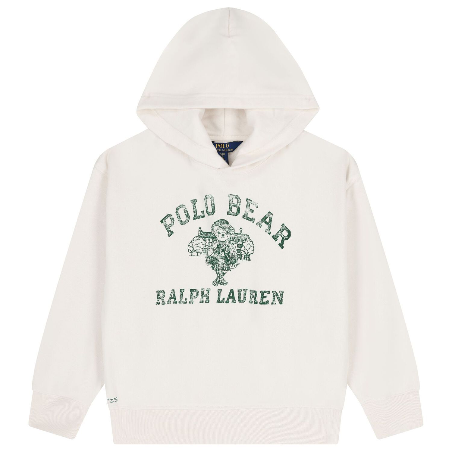 Girls Ivory Logo Polo Bear Hooded Top, 1, hi-res