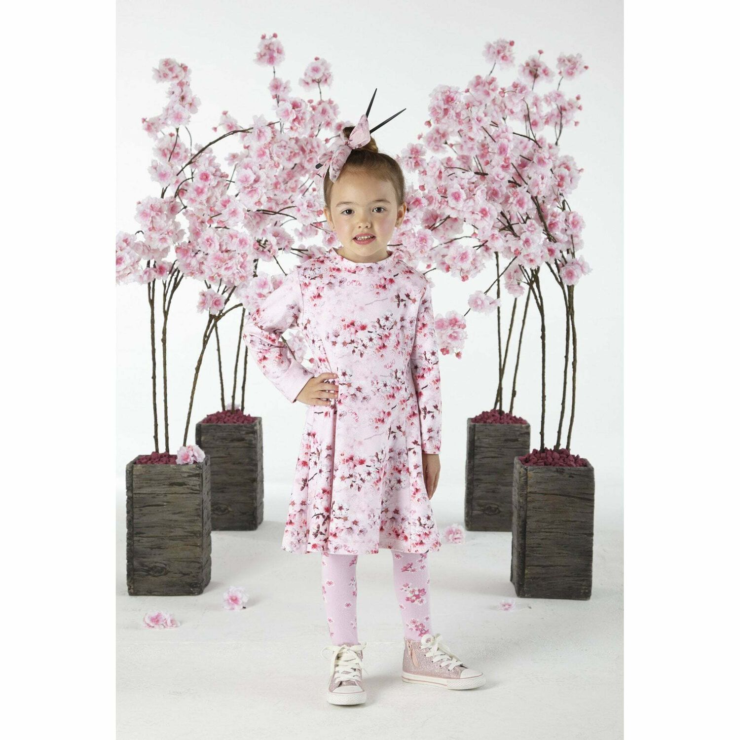 فستان بطبعة الزهور باللون الوردى, 1, hi-res