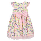 Girls Pink & Yellow Floral Dress, 1, hi-res