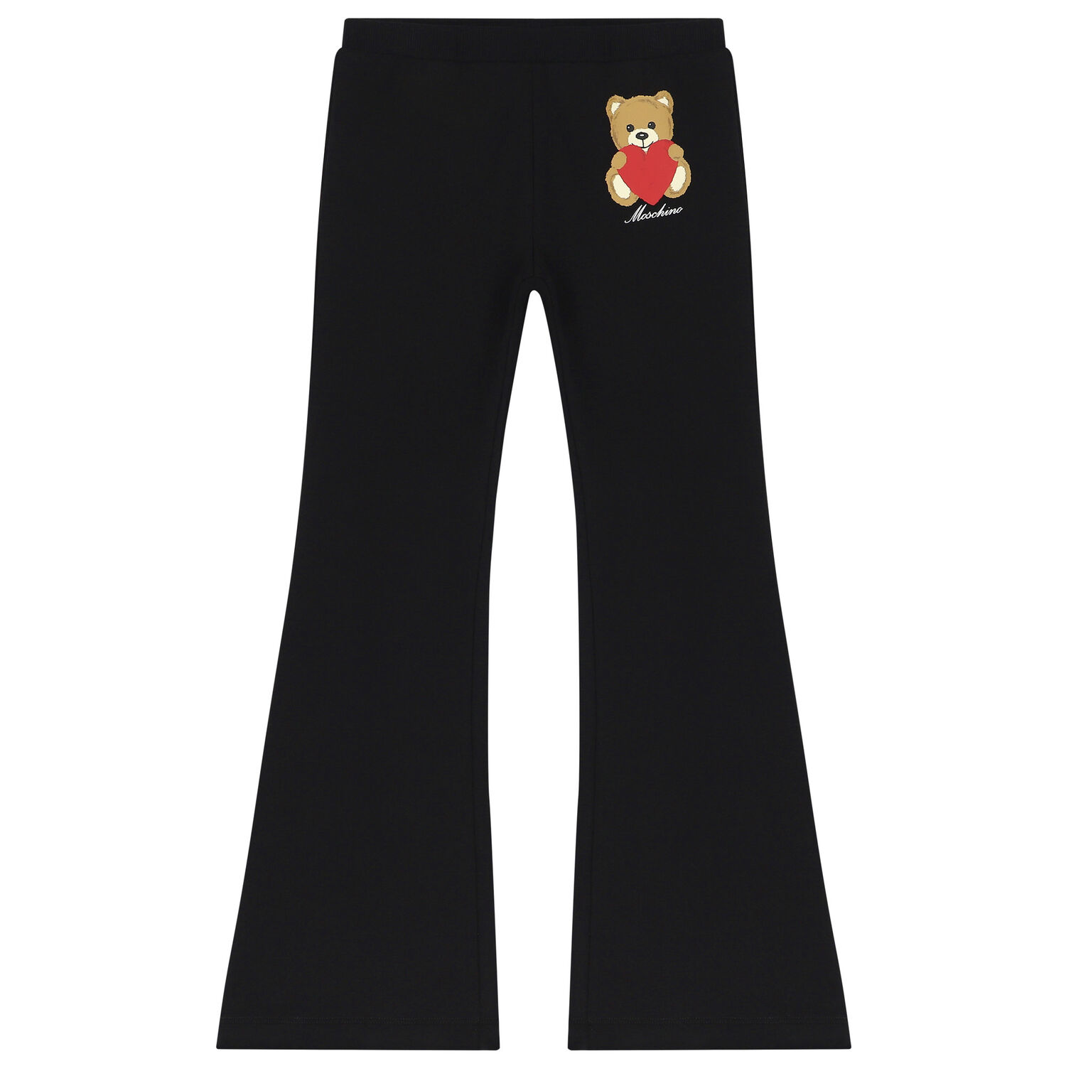 Girls Black Teddy Bear & Heart Trousers, 1, hi-res image number null