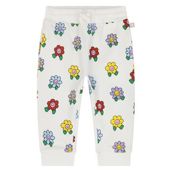 Stella McCartney Younger Girls White Flower Joggers, 1 Younger Girls White Flower Joggers