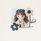 Younger Girls Ivory & Navy Blue Floral Tracksuit Set, 2, hi-res