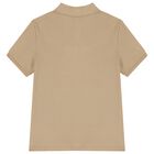 Boys Beige Logo Polo Shirt, 8, hi-res