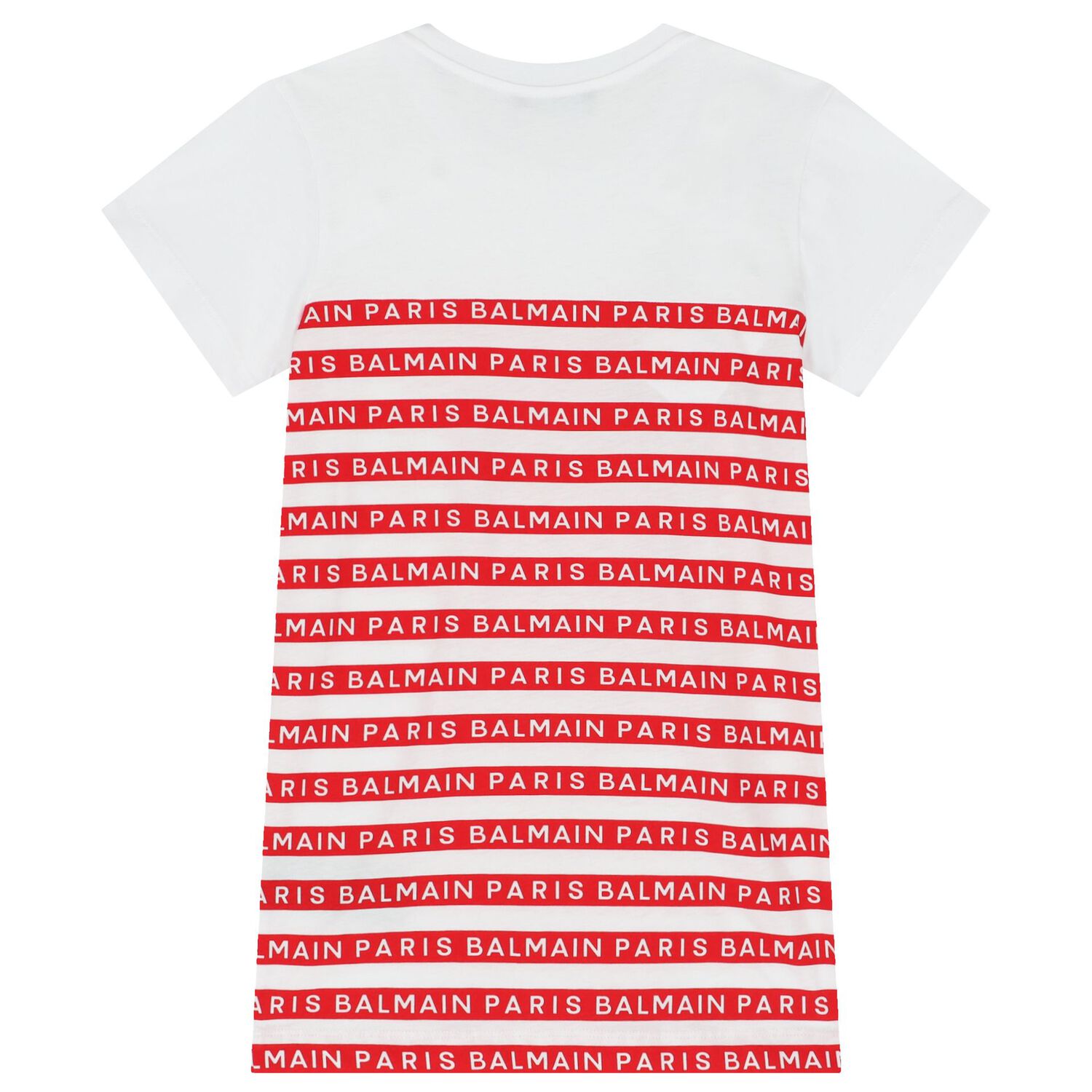 فستان بنات بالشعار باللون الأبيض والأحمر, 2, hi-res