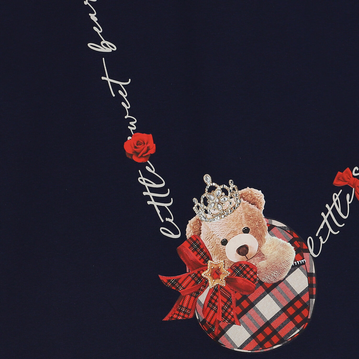 فستان بنات بطبعة تيدي باللون الكحلى, 2, hi-res