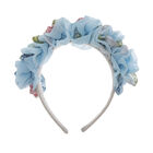 Girls Blue Floral Headband, 2, hi-res