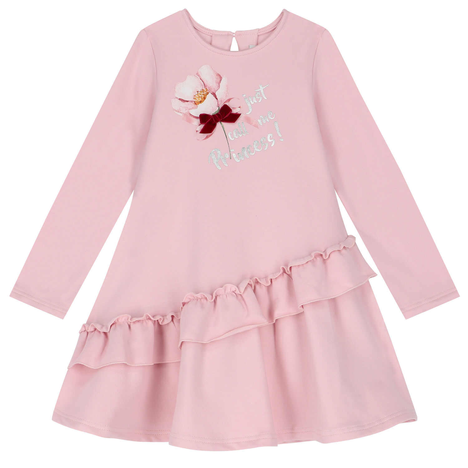 Girls Pink Floral Dress, 1, hi-res