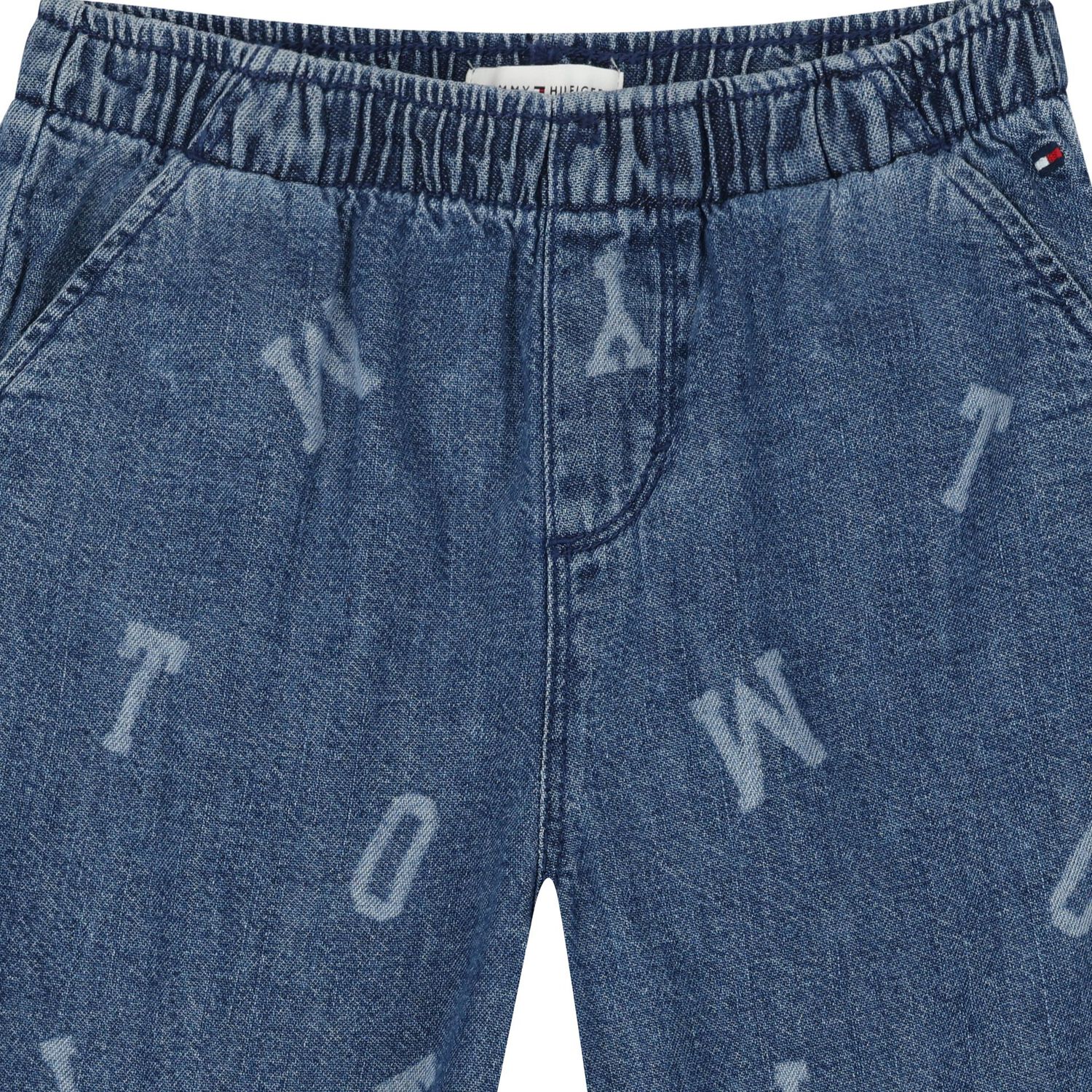 Baby Boys Denim Blue Logo Jeans, 1, hi-res