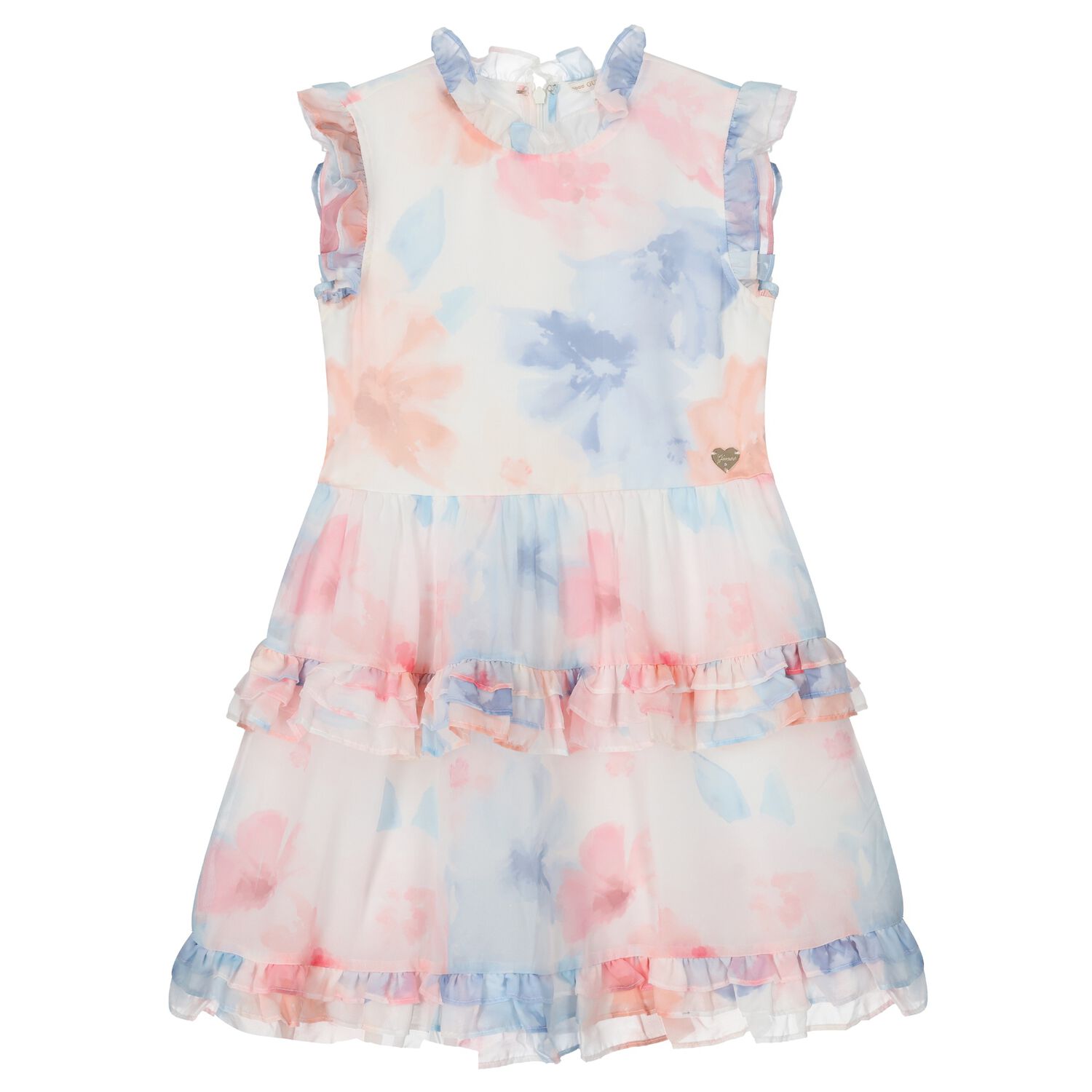 Girls Multi-Coloured Logo Chiffon Dress, 1, hi-res image number null