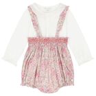 Baby Girls White & Pink Shorts Set, 1, hi-res