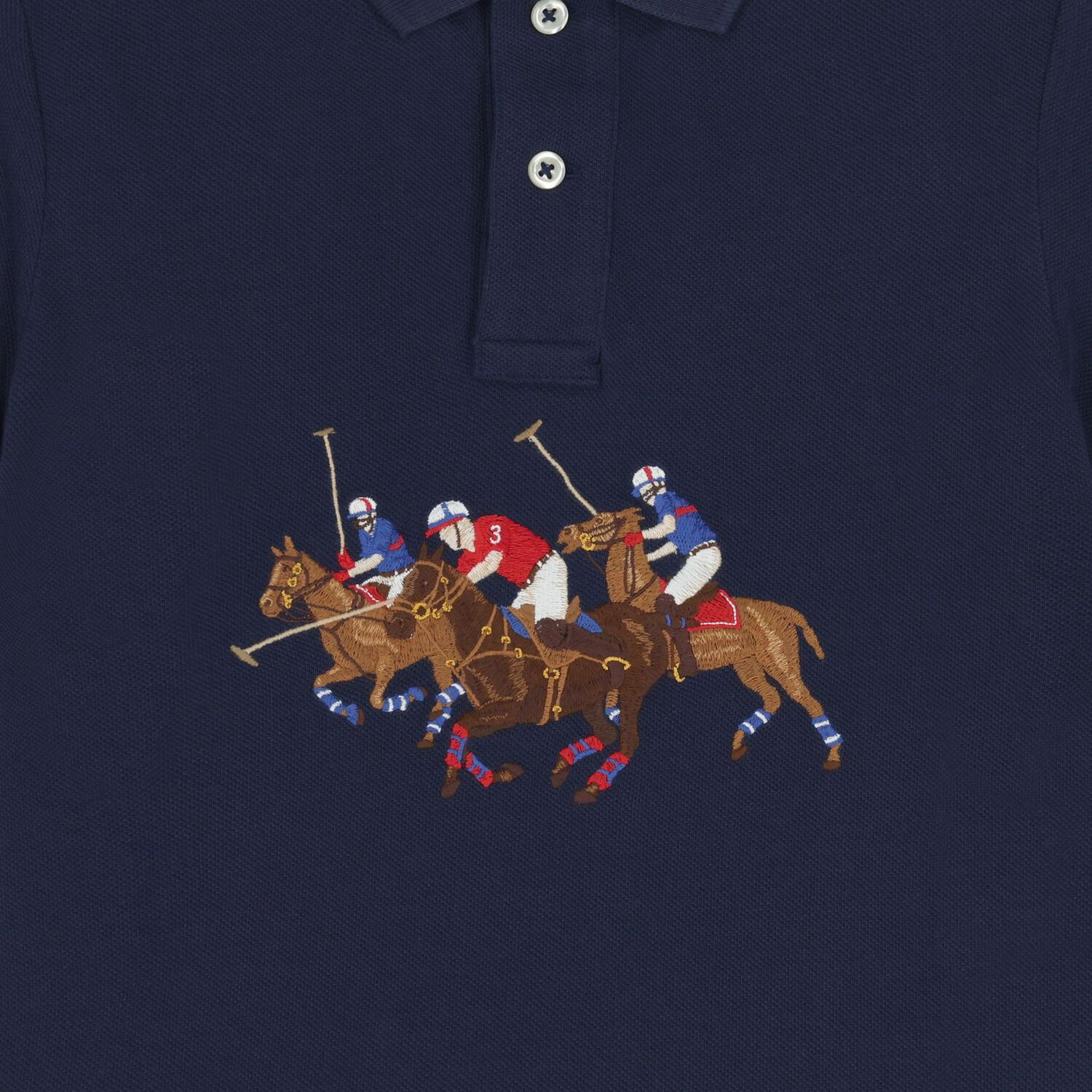 Boys Navy Blue Logo Polo Shirt, 1, hi-res