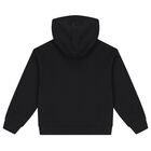 Boys Black Logo Hooded Top, 1, hi-res