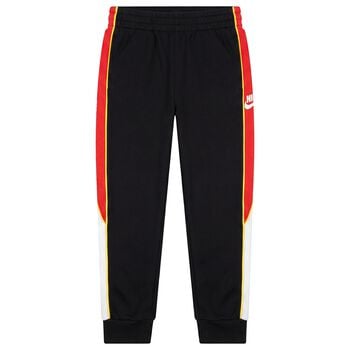 بنطلون رياضي للأولاد بالشعار باللون الأسود والأحمر