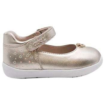Younger Girls Gold Heart Shoes