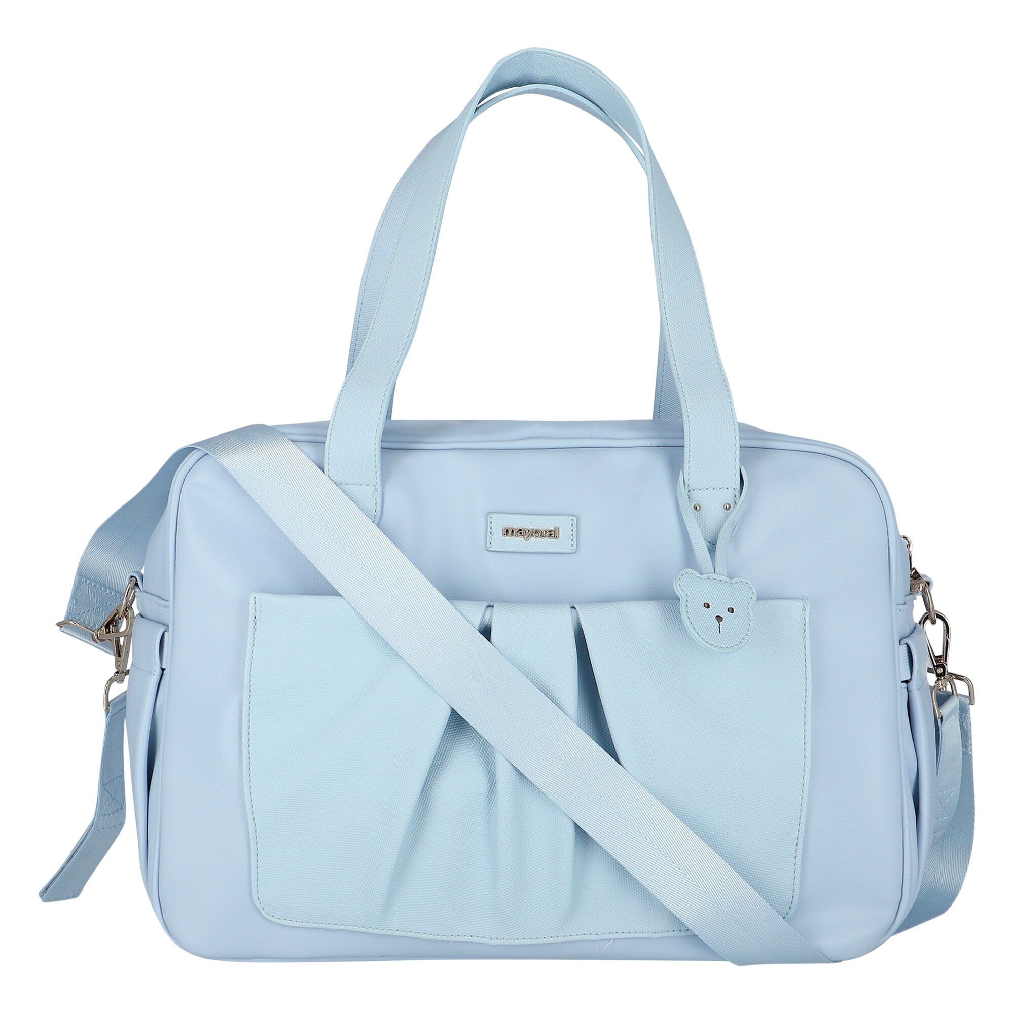 Leather baby top changing rucksack