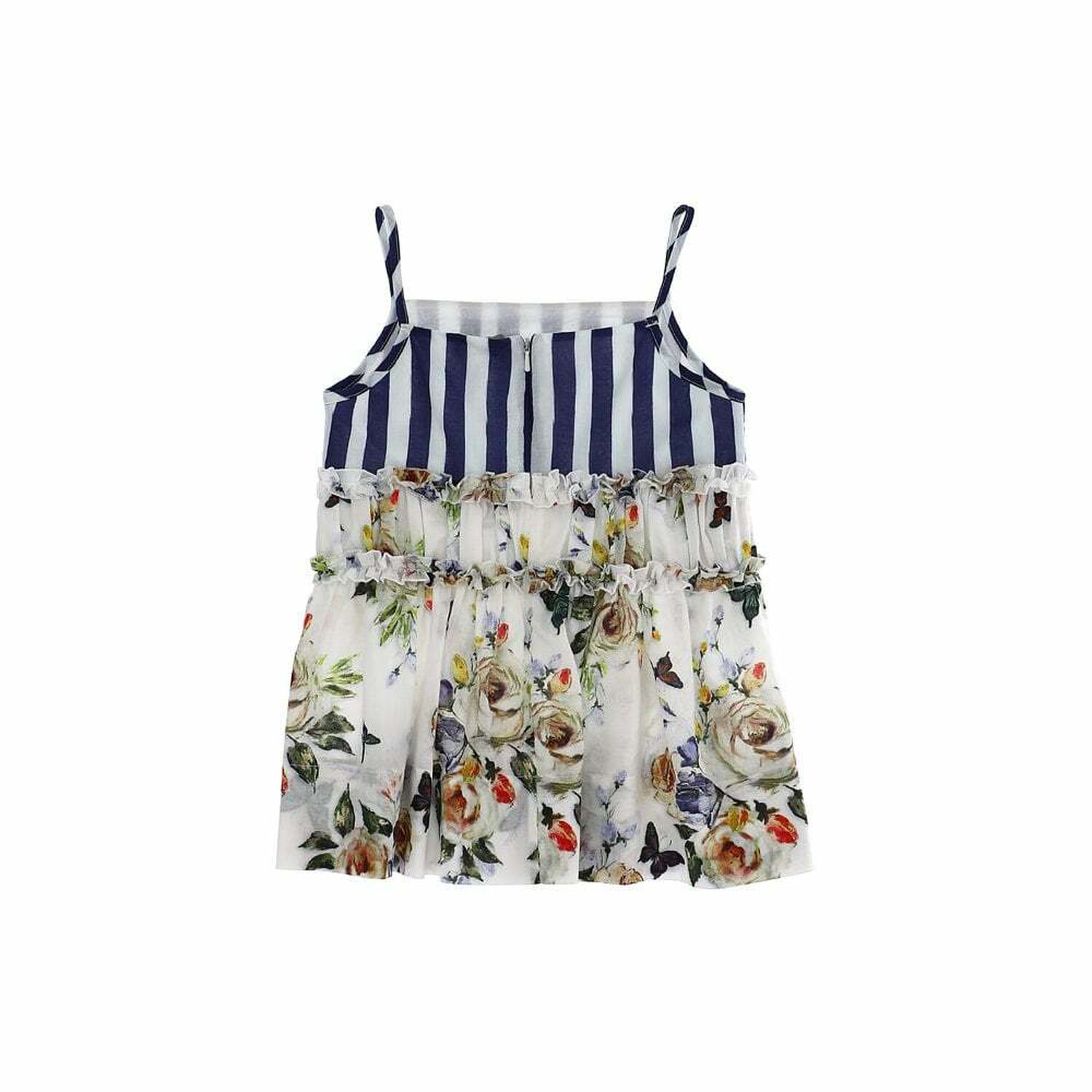 Girls Floral & Stripe Sleeveless Tops, 1, hi-res image number null