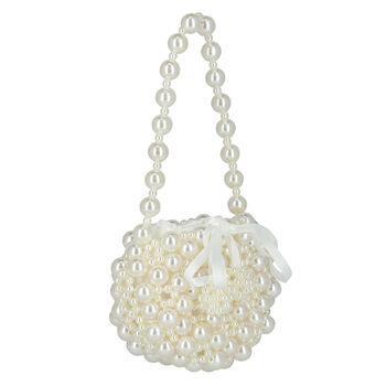 Girls Ivory Embellished Pearl Handbag