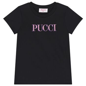 تي شيرت باللون  أسود بشعار للبنات