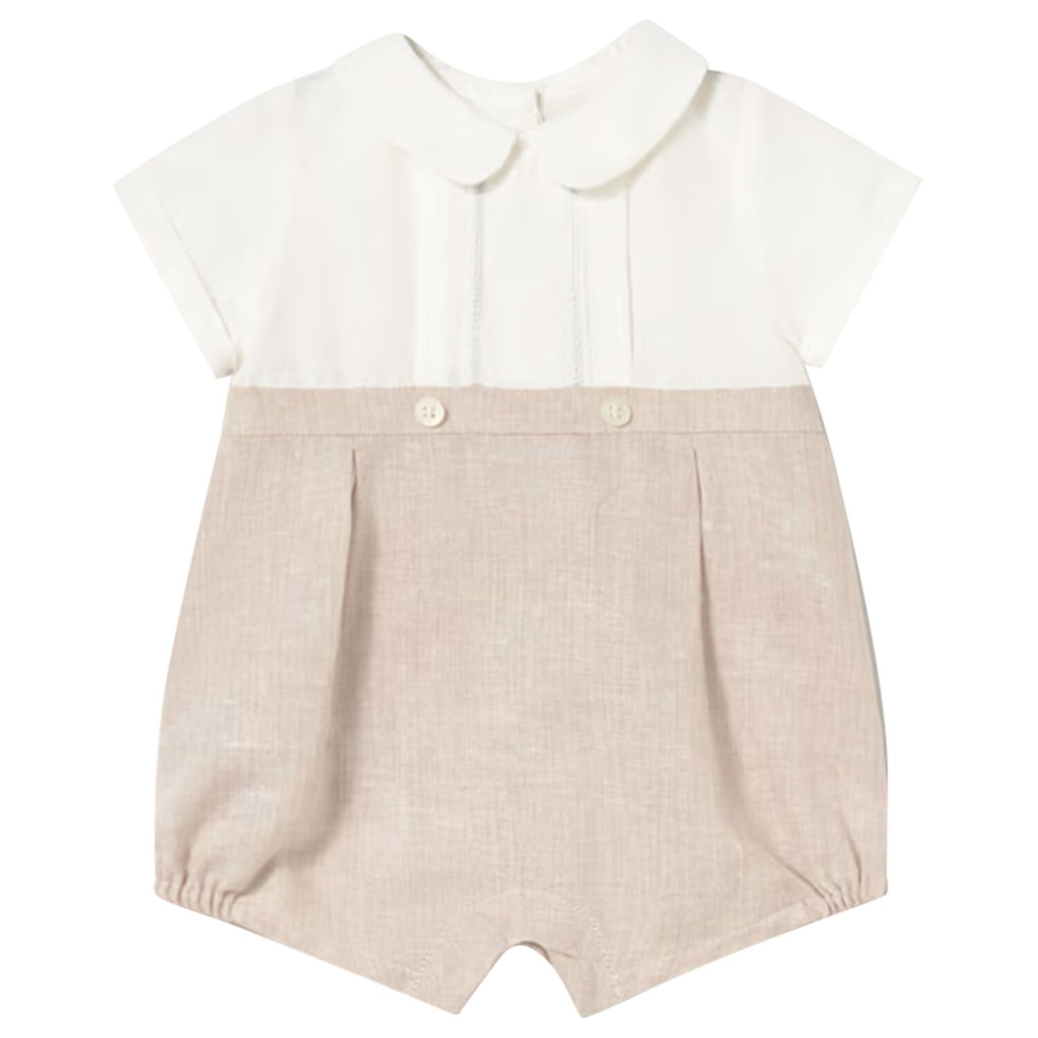 Baby Boys Ivory & Beige Romper, 1, hi-res
