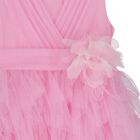 Girls Pink Flower Tulle Dress, 1, hi-res