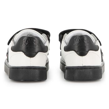 Boys White & Black Ikonik Karl Trainers