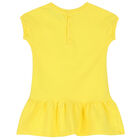 Younger Girls Yellow Teddy Logo Dress, 1, hi-res
