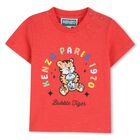 Younger Boys Red Bubble Tiger T-Shirt, 1, hi-res