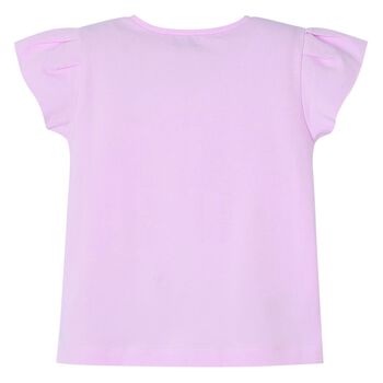 Girls Purple Cotton Graphic T-Shirt
