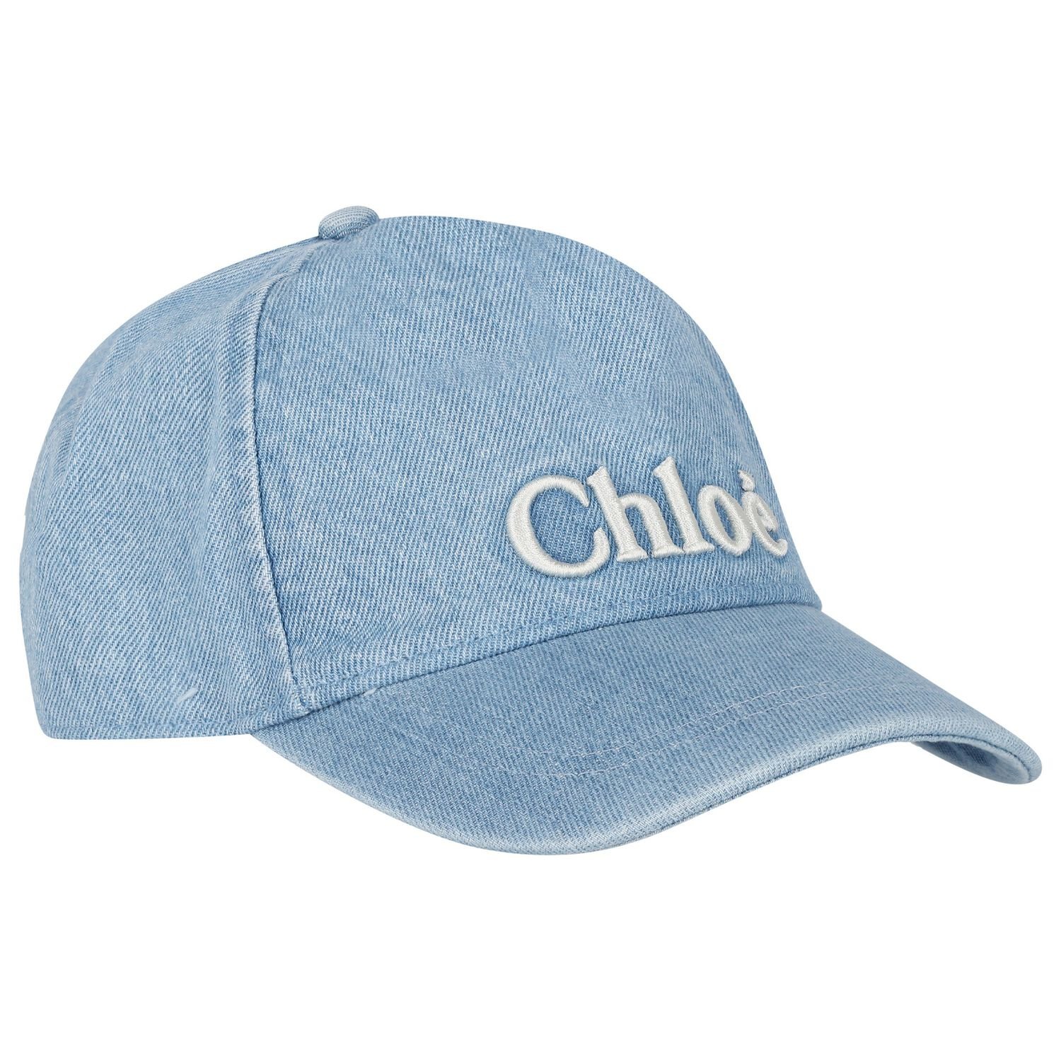 Girls Denim Blue Logo Cap, 1, hi-res