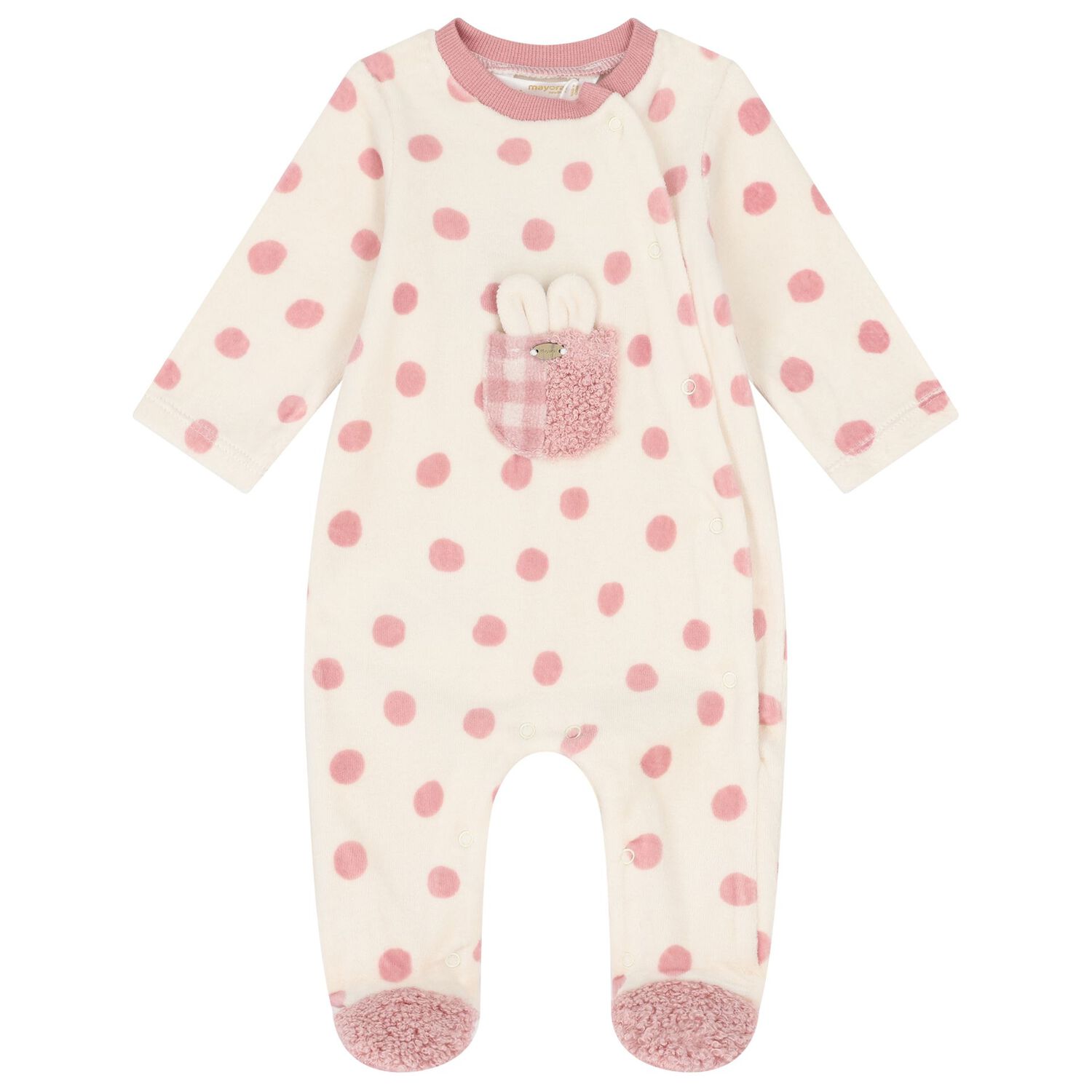 أفرول بنات بطبعة باللون العاجي والوردي للأطفال  ( قطعتين), 1, hi-res