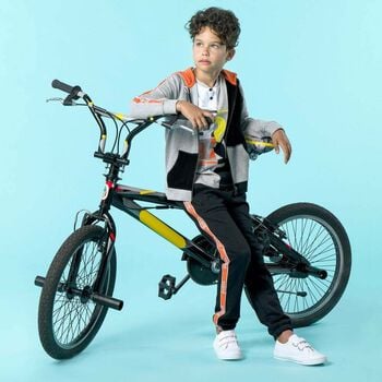 بنطلون رياضى بالشعار باللون الاسود للاولاد