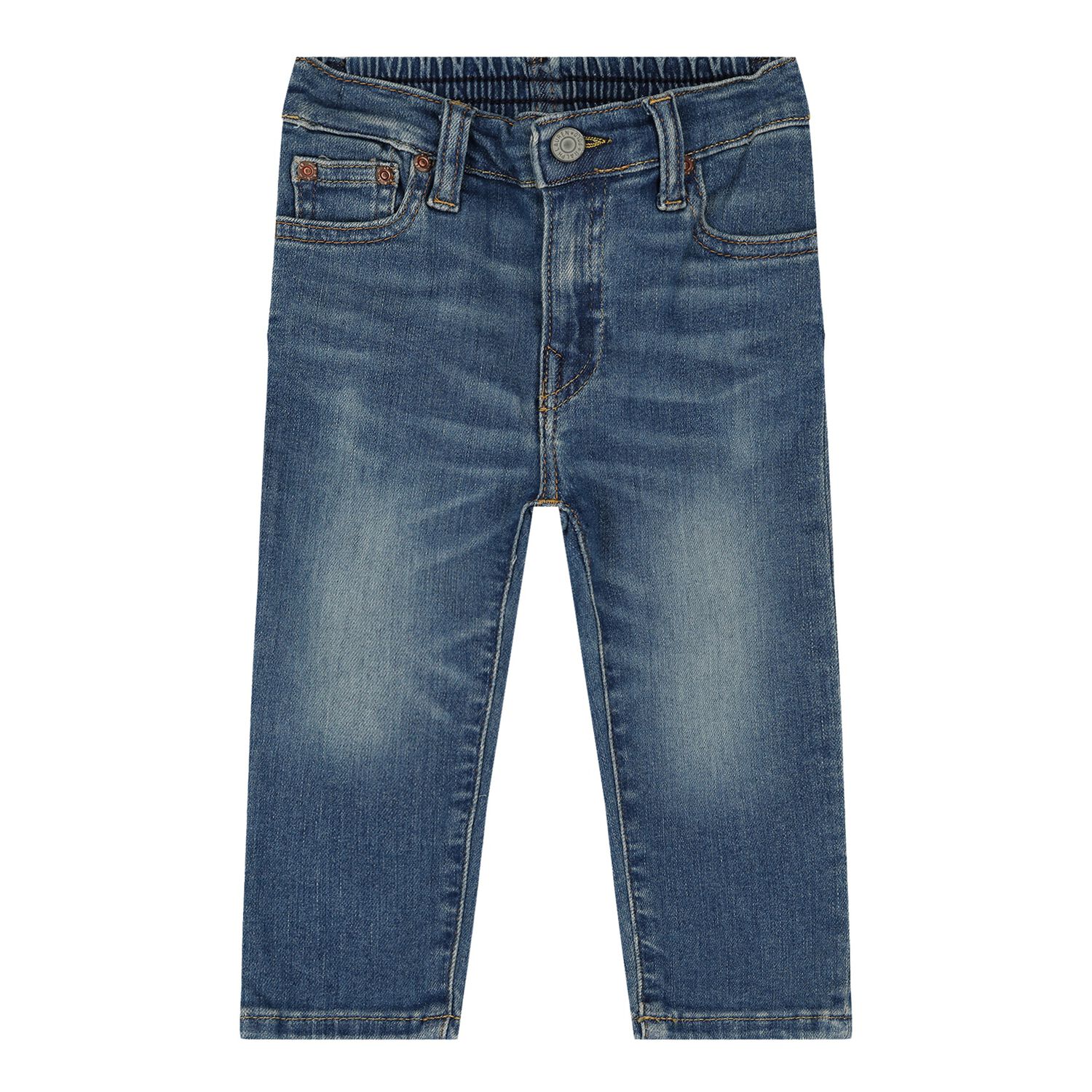 Baby Boys Blue Logo Jeans, 1, hi-res image number null