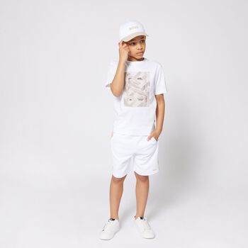 Boys White Logo Shorts