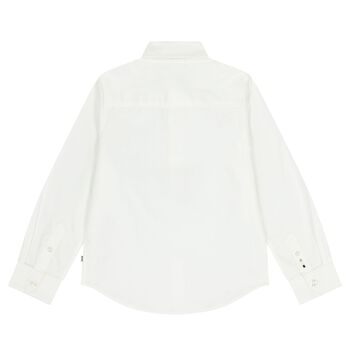 قميص أبيض للأولاد بشعار العلامة