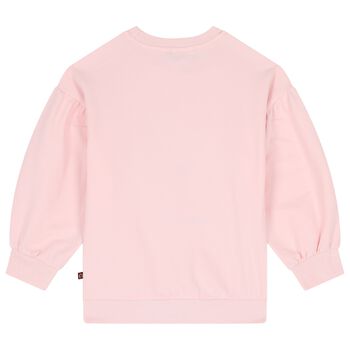 Girls Pink Teddy Bear Logo Sweatshirt