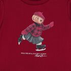 Baby Girls Red Polo Bear Tracksuit, 1, hi-res