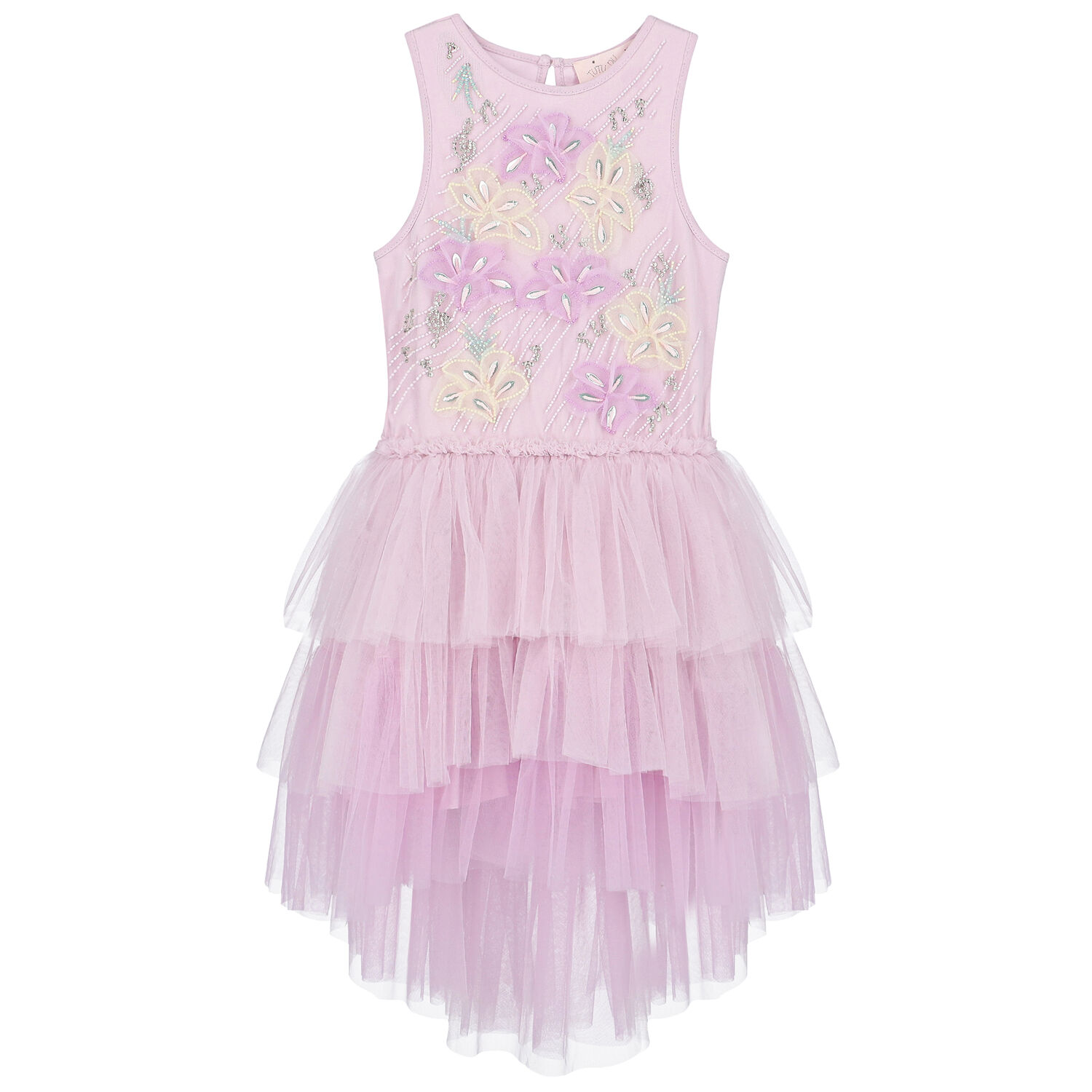 Girls Purple Floral Tutu Dress, 1, hi-res