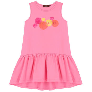 Aigner Girls Pink Logo Dress, 2 Girls Pink Logo Dress