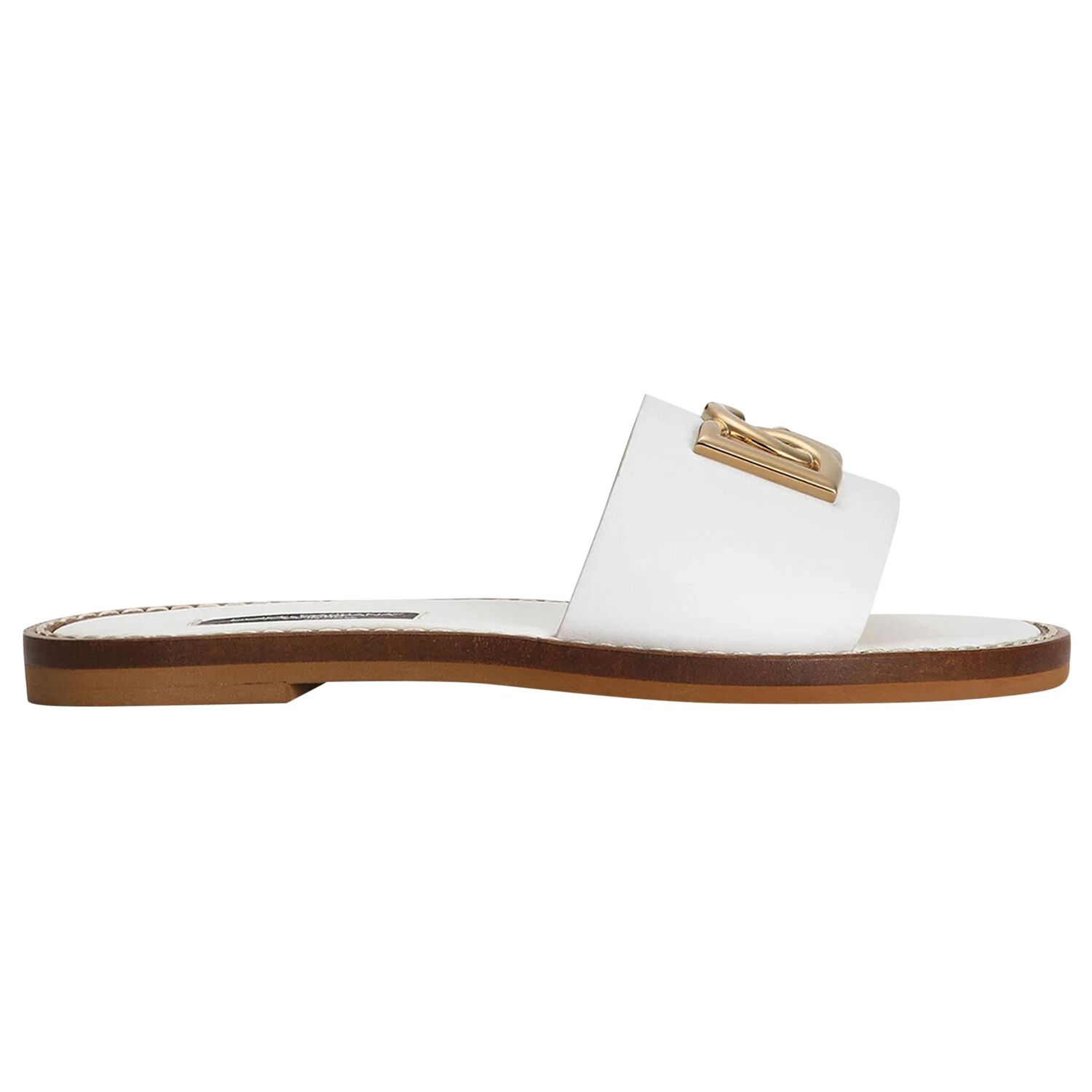 Girls White & Gold Logo Sliders, 1, hi-res