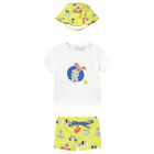 طقم شورت أولاد  باللون الأبيض والأخضر, 1, hi-res