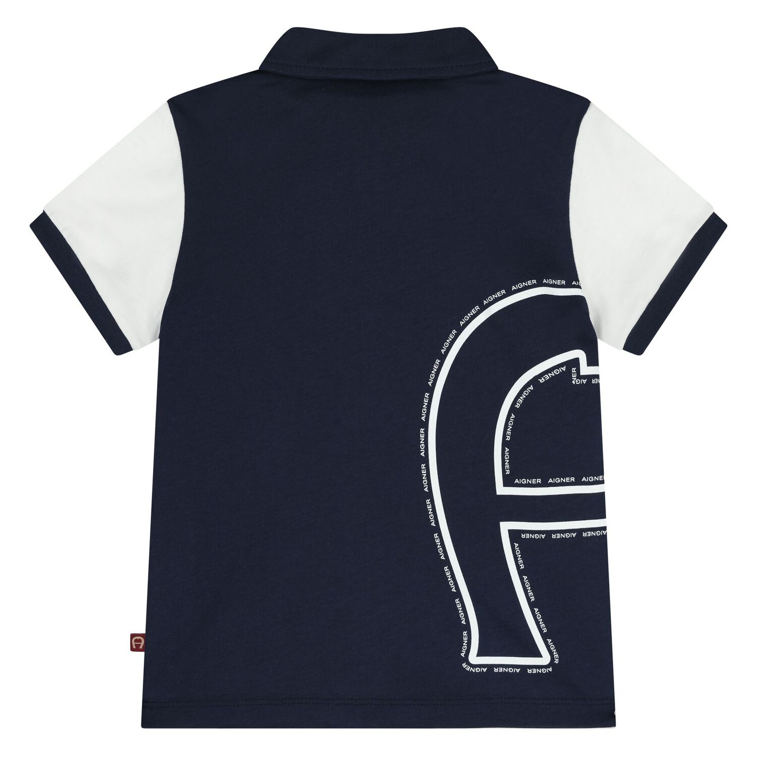 Younger Boys Navy Blue Logo Polo Shirt, 1, hi-res