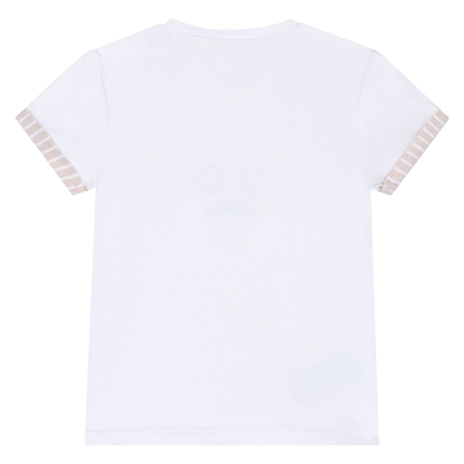 Baby Boys White & Beige Striped Shorts & Hat Set, 1, hi-res image number null