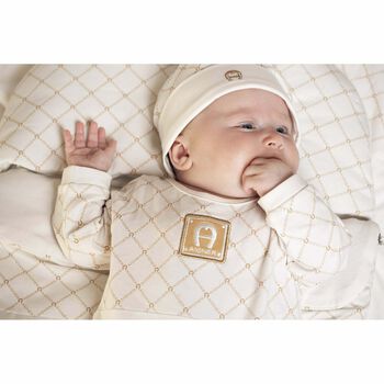 Ivory & Gold Logo Babygrow