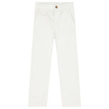 Boys White Chino Trousers