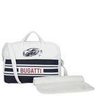 Baby Boys White & Navy Blue Logo Changing Bag ( 42cm ), 1, hi-res
