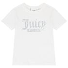 Girls White Crystal Embellished Diamant&eacute; Logo T-Shirt, 1, hi-res