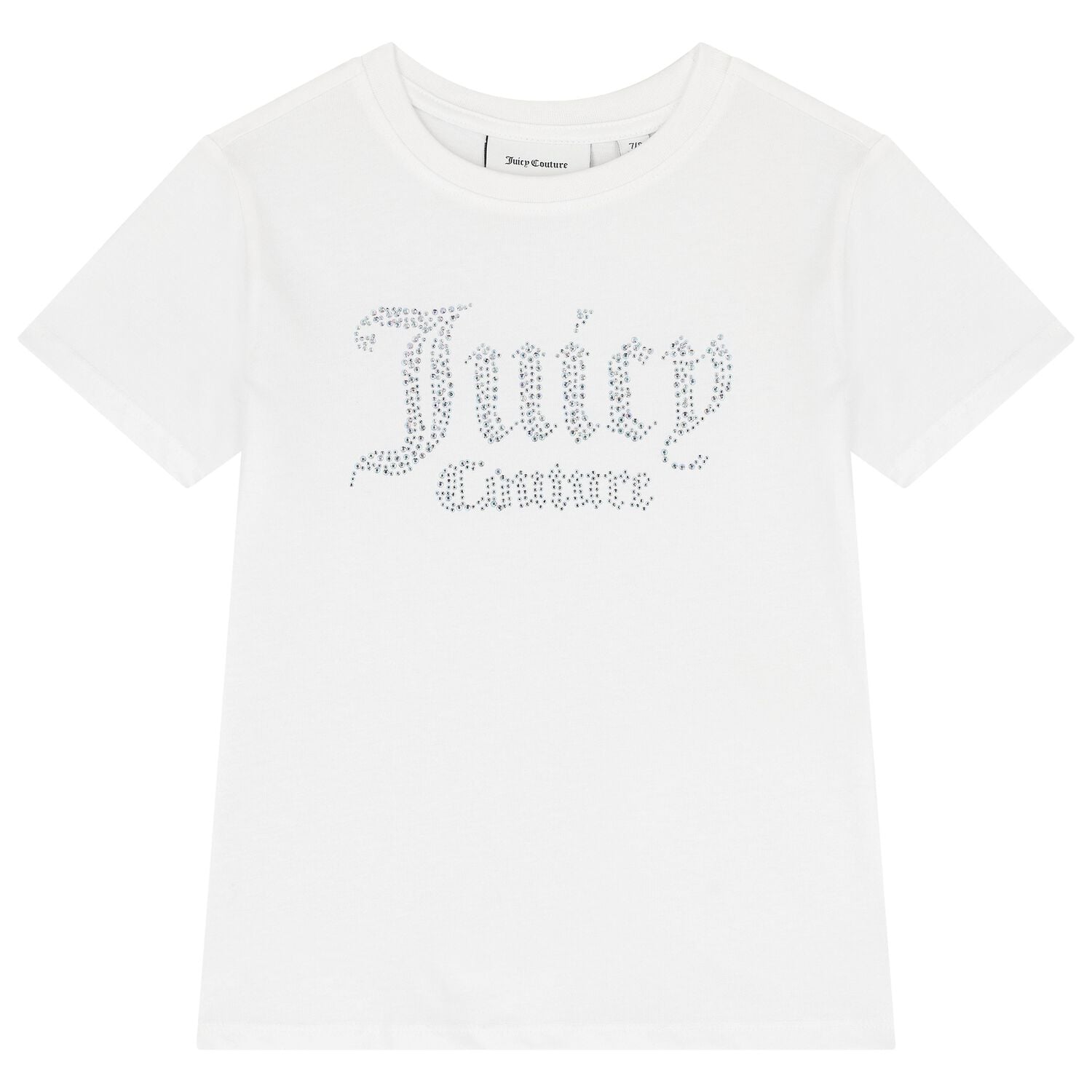 Girls White Crystal Embellished Diamant&eacute; Logo T-Shirt, 1, hi-res