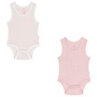 Baby Girls Pink & White Bodysuits ( 2-Pack ), 2, hi-res