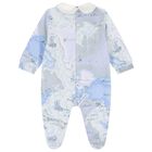 Baby Boys Ivory & Blue Geo Map Babygrow Gift Set, 1, hi-res