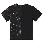 تيشيرت بالشعار باللون الاسود للبنات, 1, hi-res